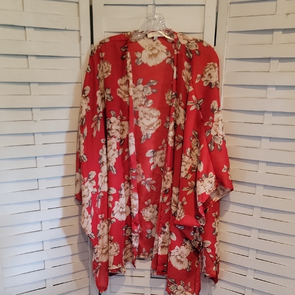 Umgee Red Rose Kimono Size 2XL‎ - Picture 1 of 5